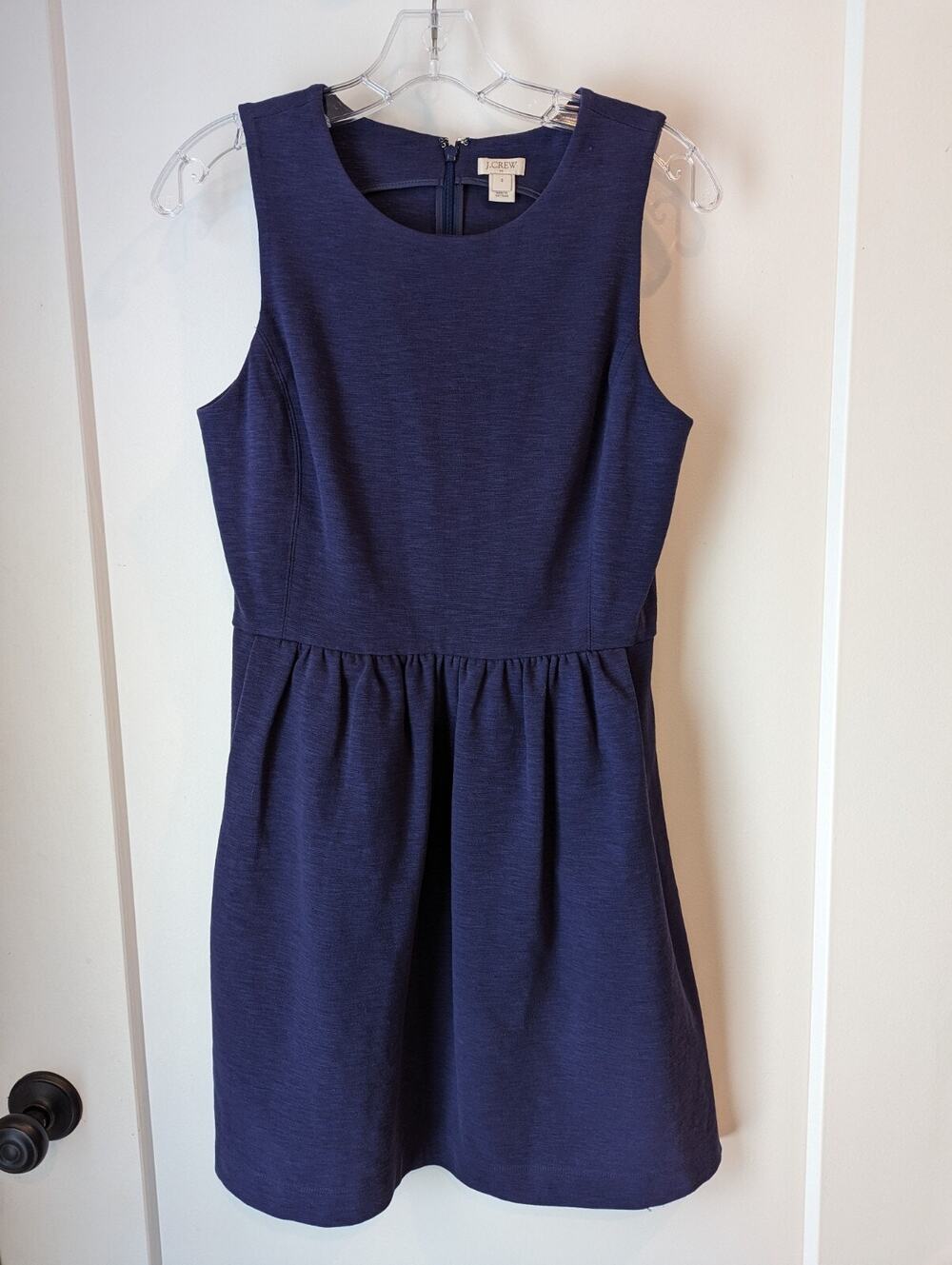 J Crew Women's Size Small Purple Dress Sleeveless Pockets Knee Length